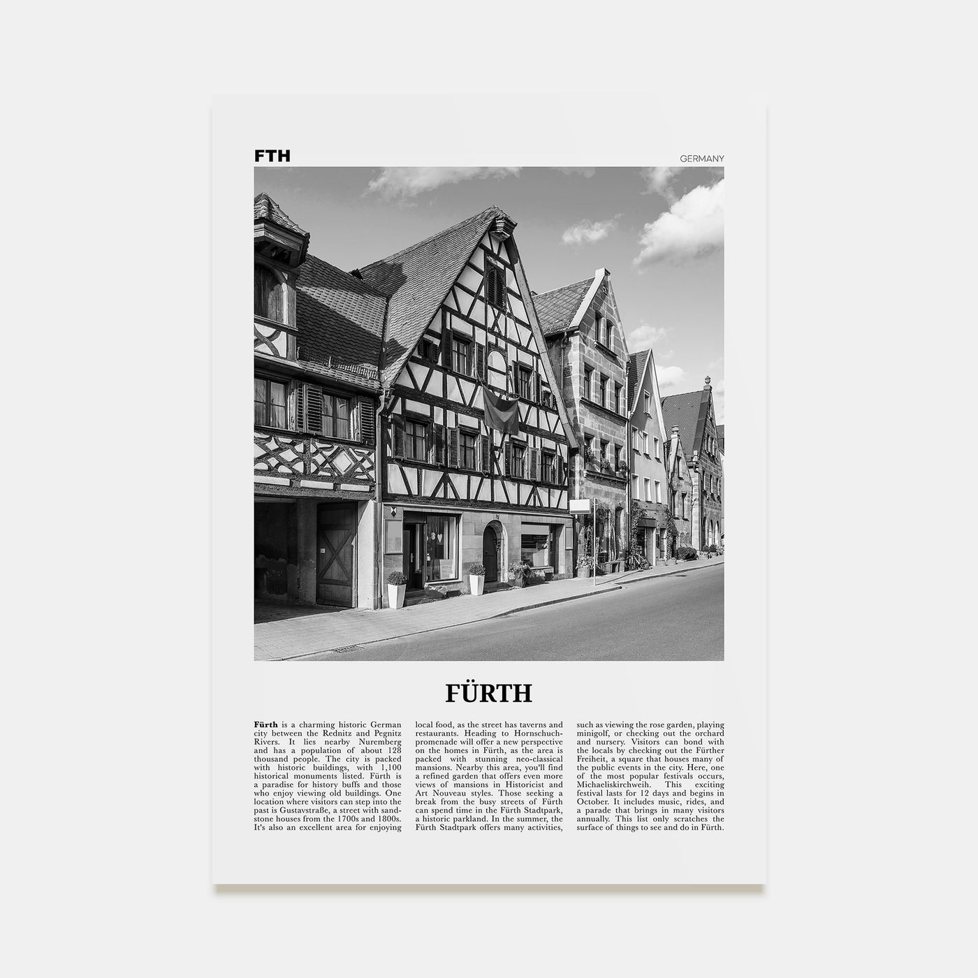 Fürth Travel B&W Poster