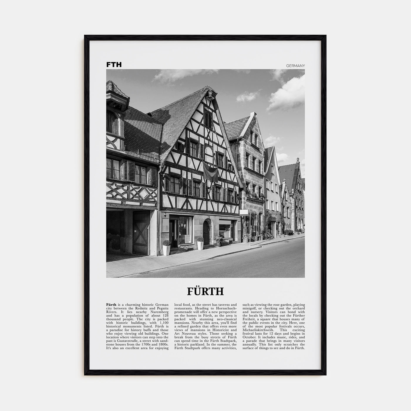 Fürth Travel B&W Poster