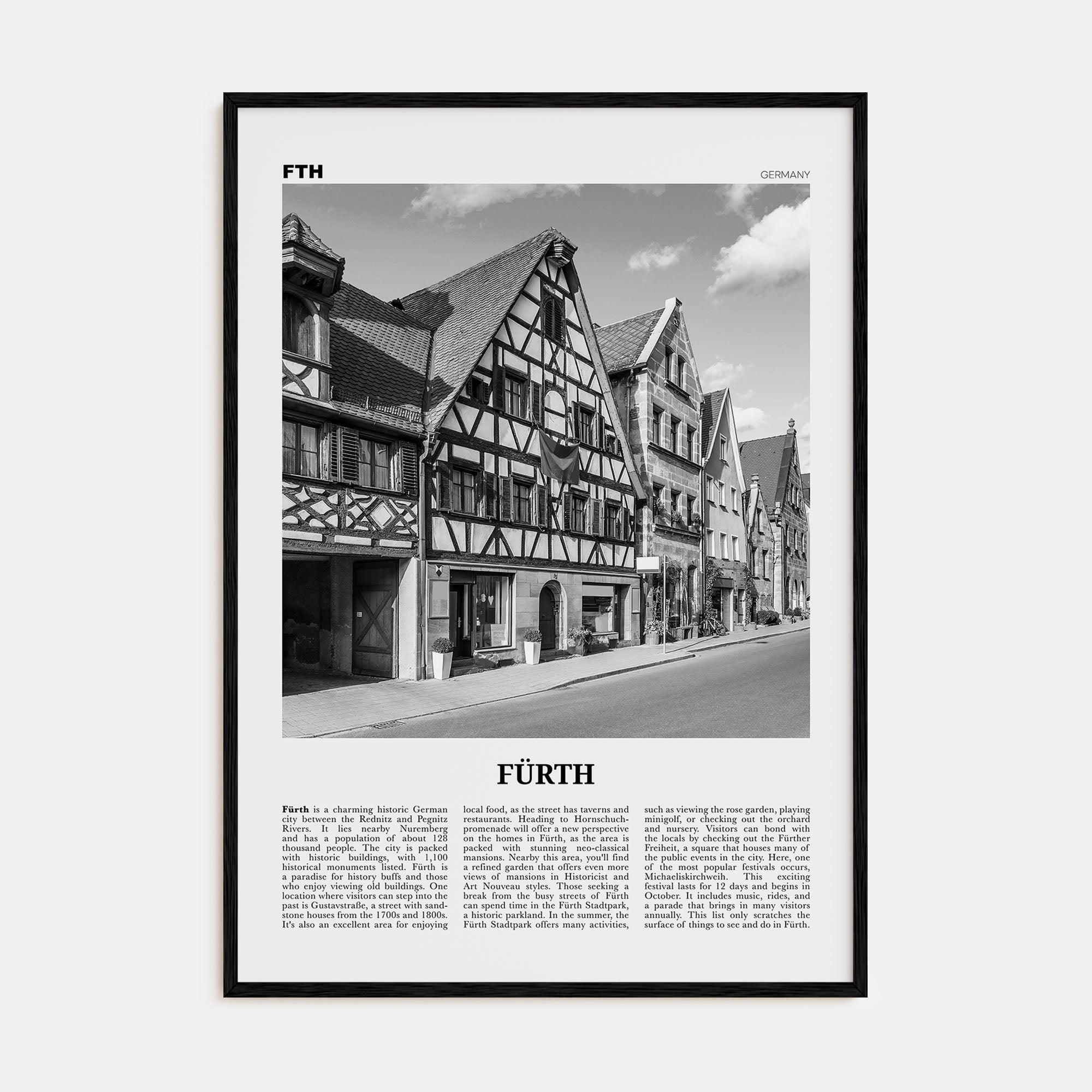 Fürth Travel B&W Poster