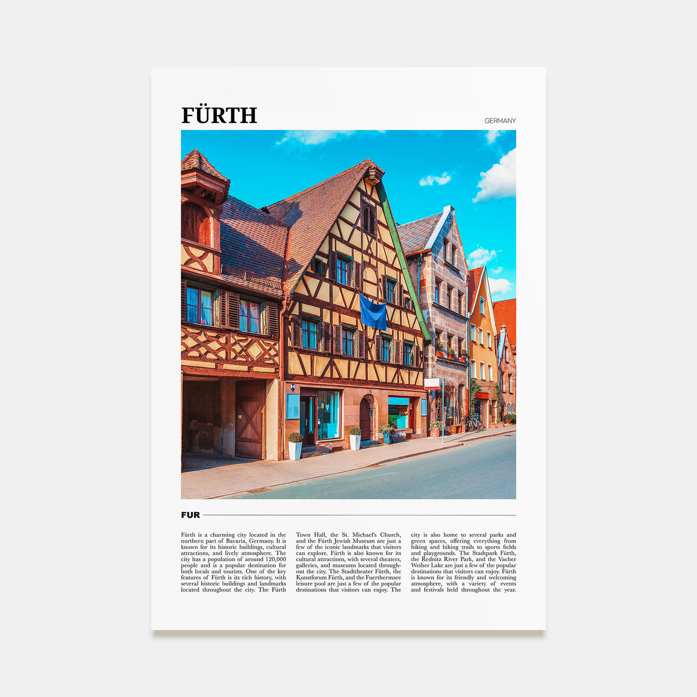 Fürth Travel Color Poster