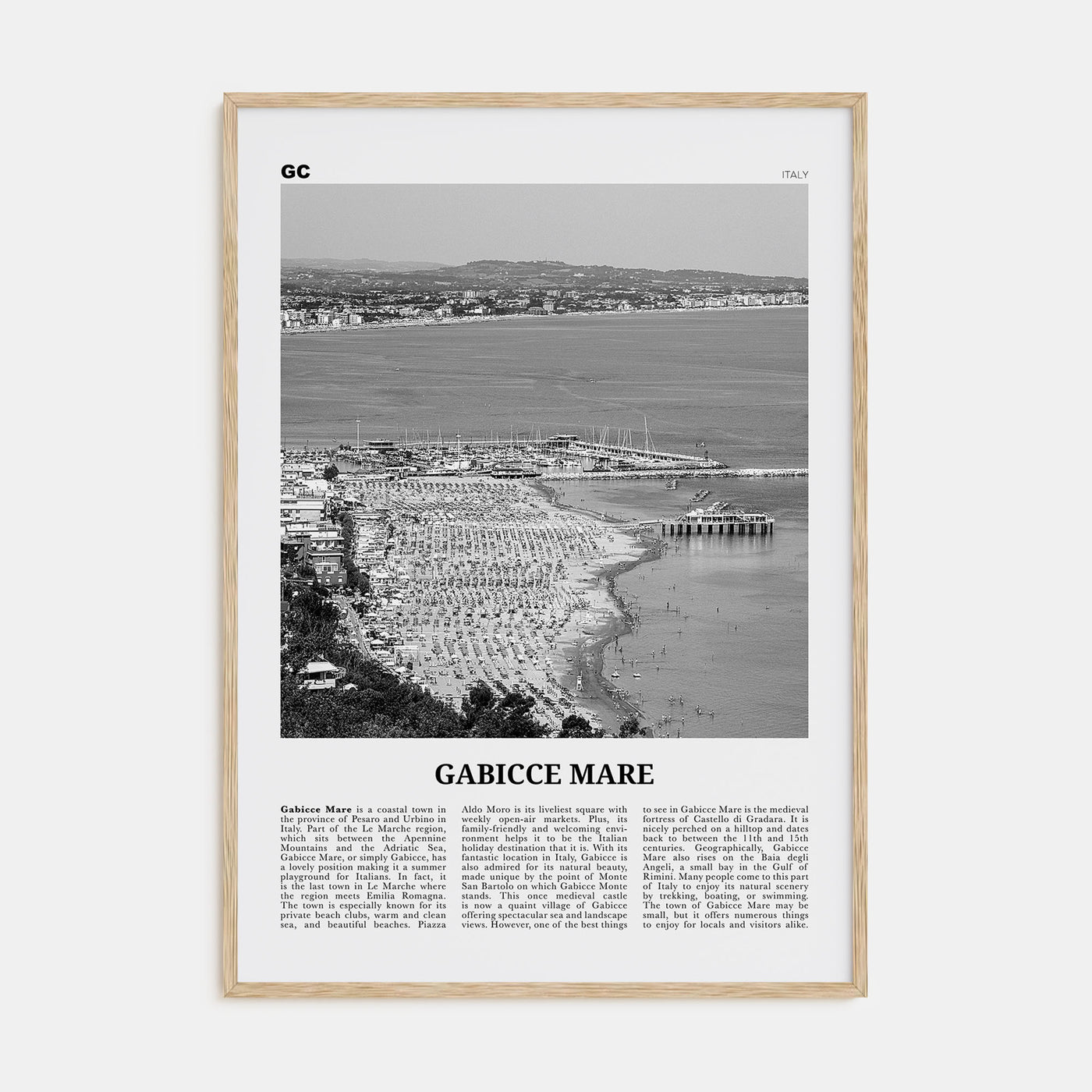 Gabicce Mare Travel B&W Poster
