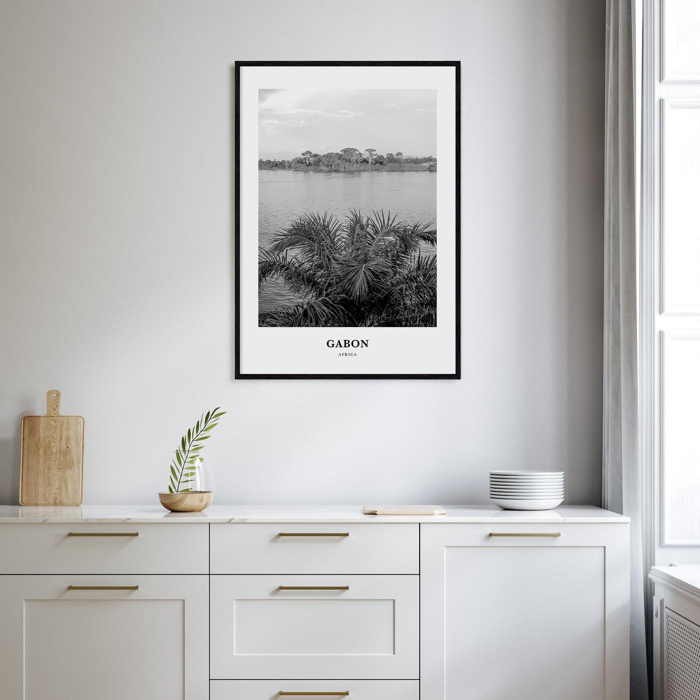 Gabon Portrait B&W Poster