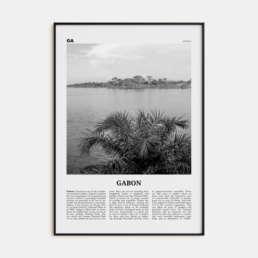 Gabon Travel B&W Poster