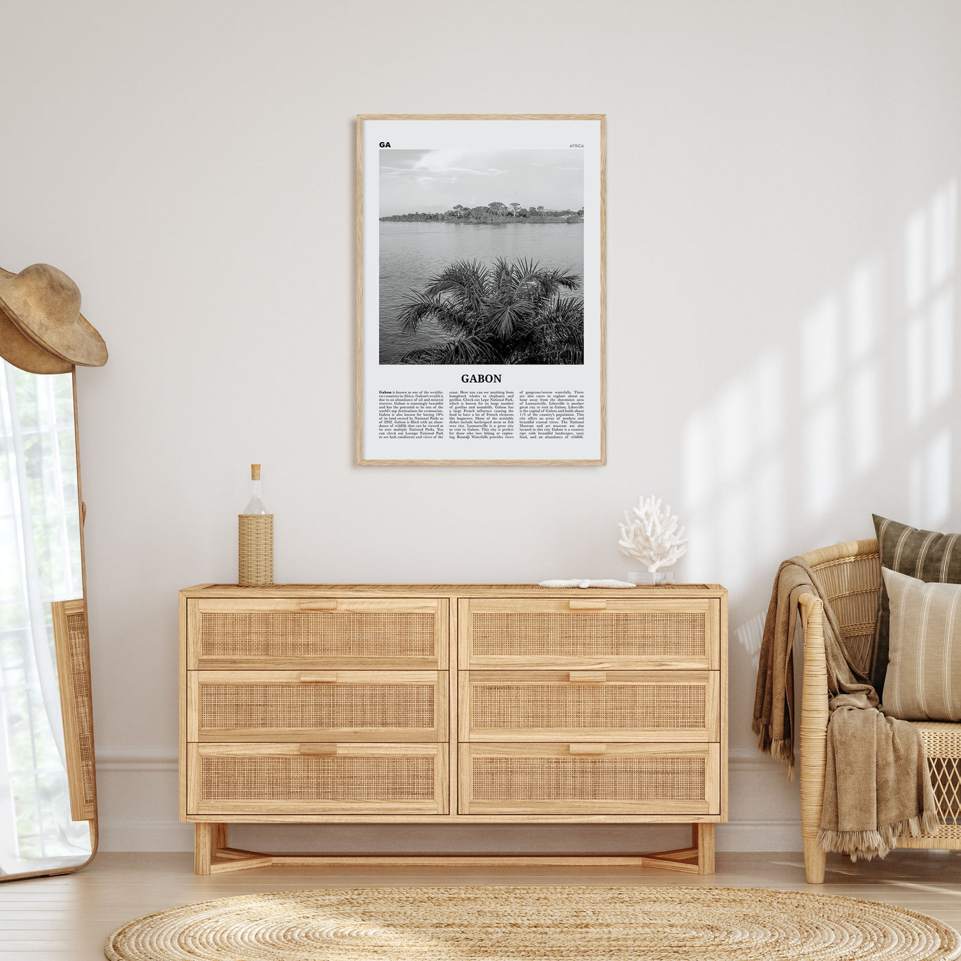 Gabon Travel B&W Poster