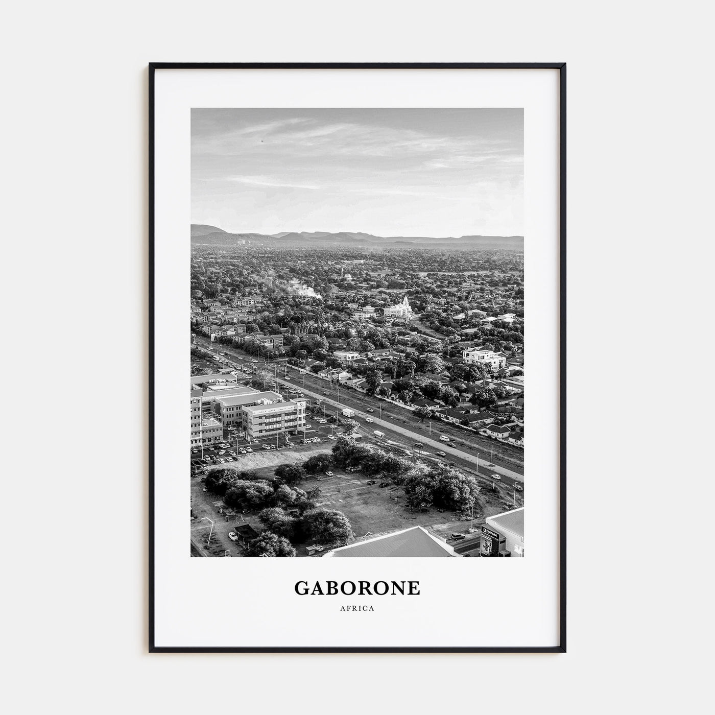 Gaborone Portrait B&W Poster
