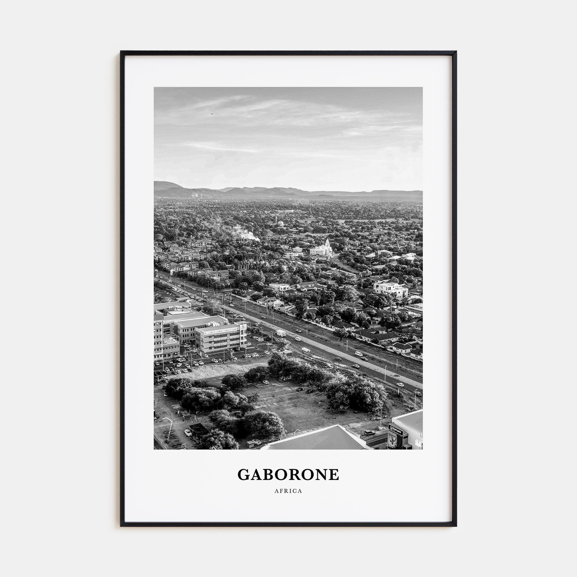Gaborone Portrait B&W Poster