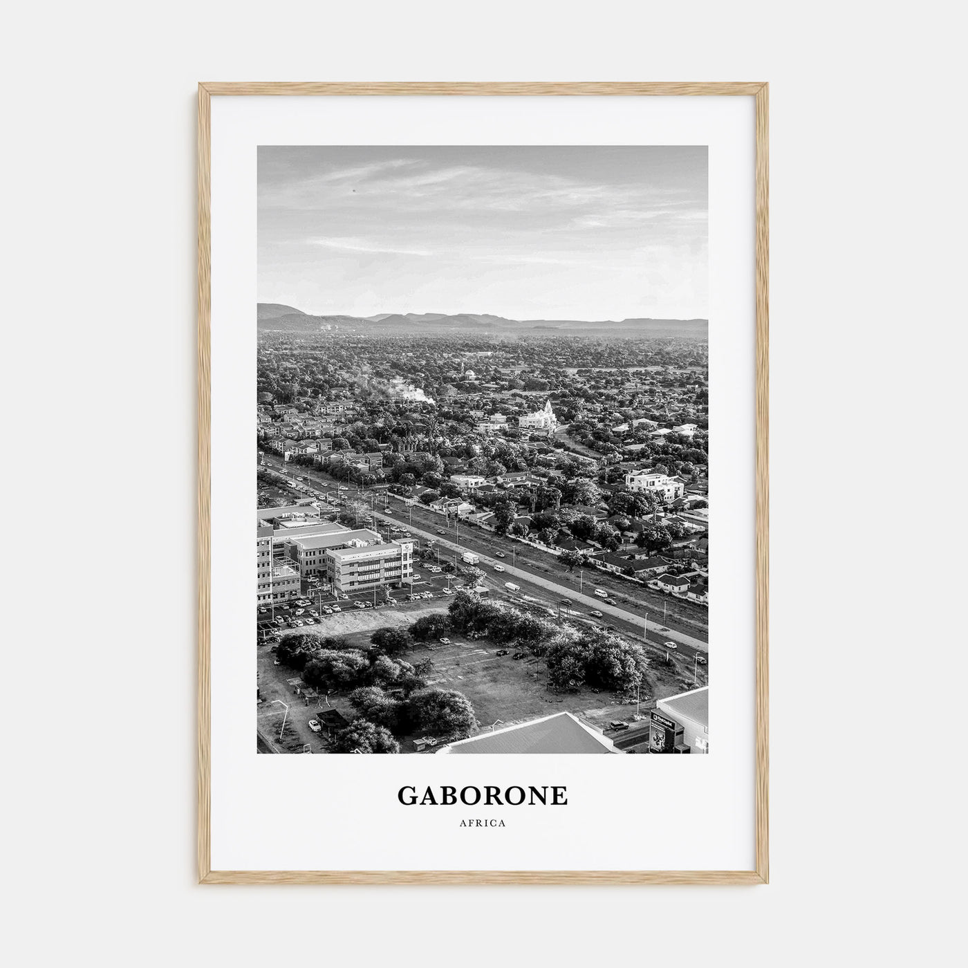 Gaborone Portrait B&W Poster