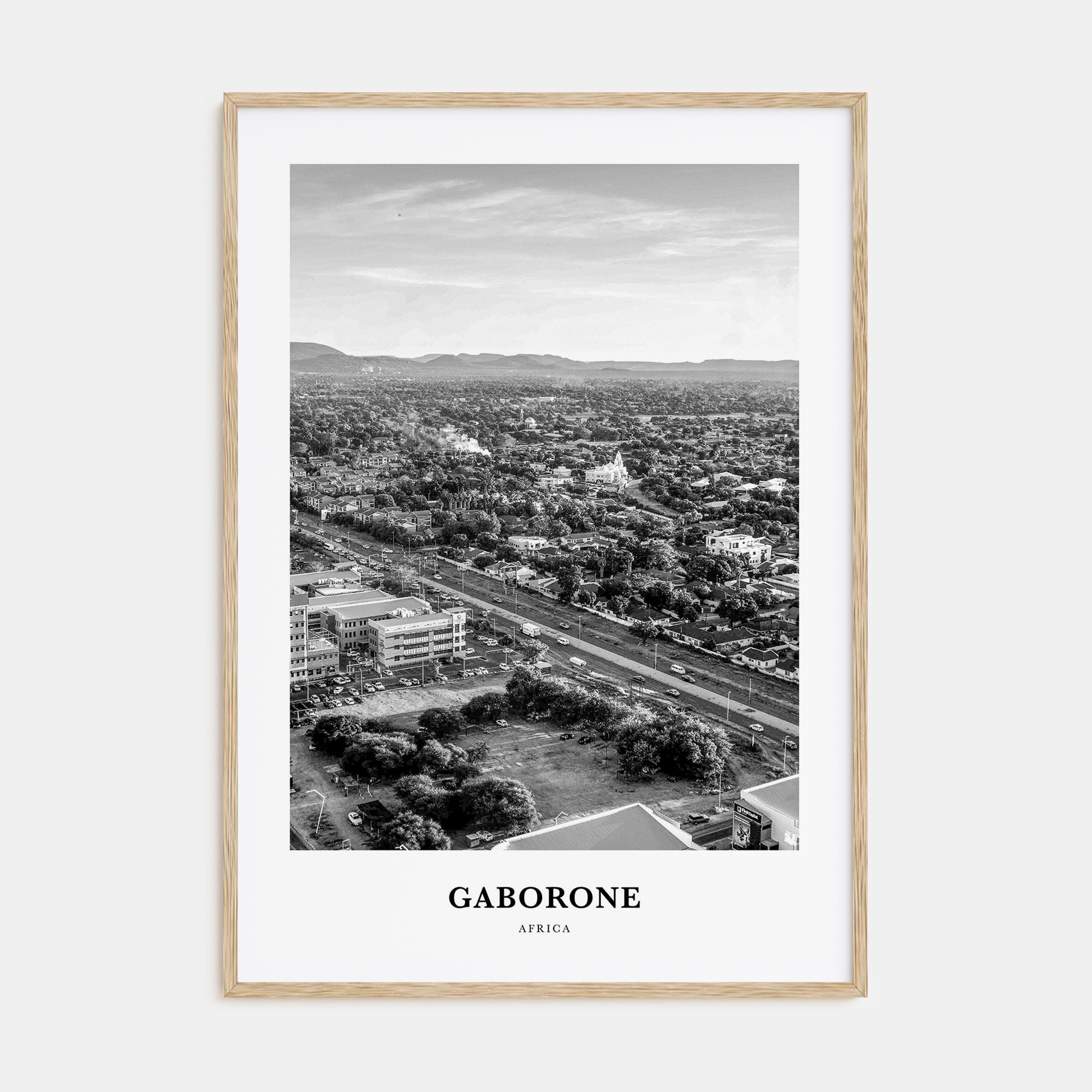 Gaborone Portrait B&W Poster