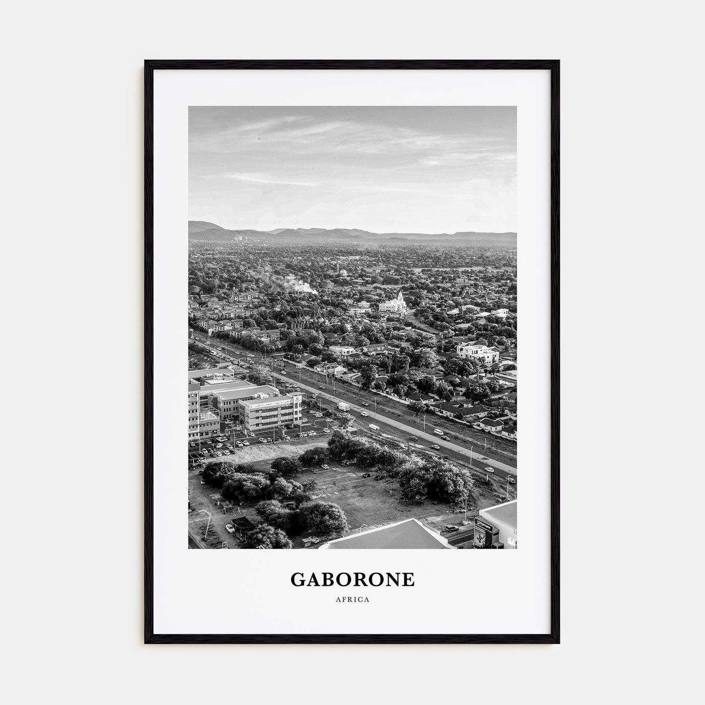 Gaborone Portrait B&W Poster