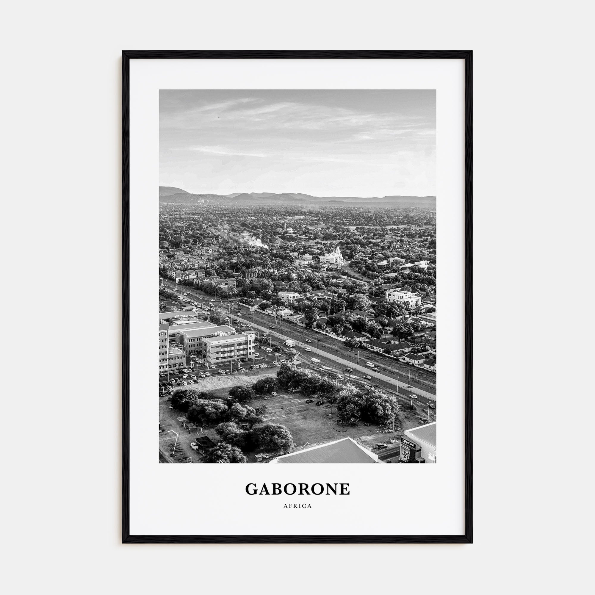 Gaborone Portrait B&W Poster