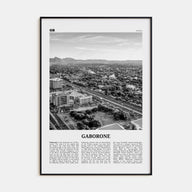 Gaborone Travel B&W Poster
