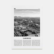 Gaborone Travel B&W Poster