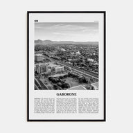 Gaborone Travel B&W Poster