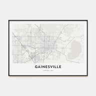 Gainesville Map Landscape Poster