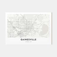Gainesville Map Landscape Poster