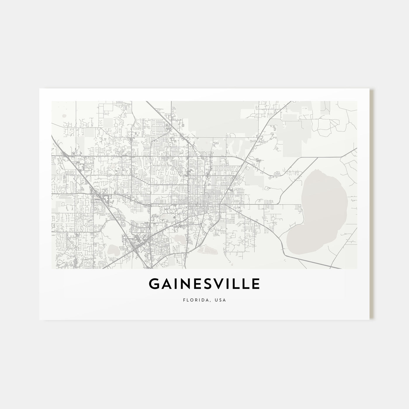 Gainesville Map Landscape Poster