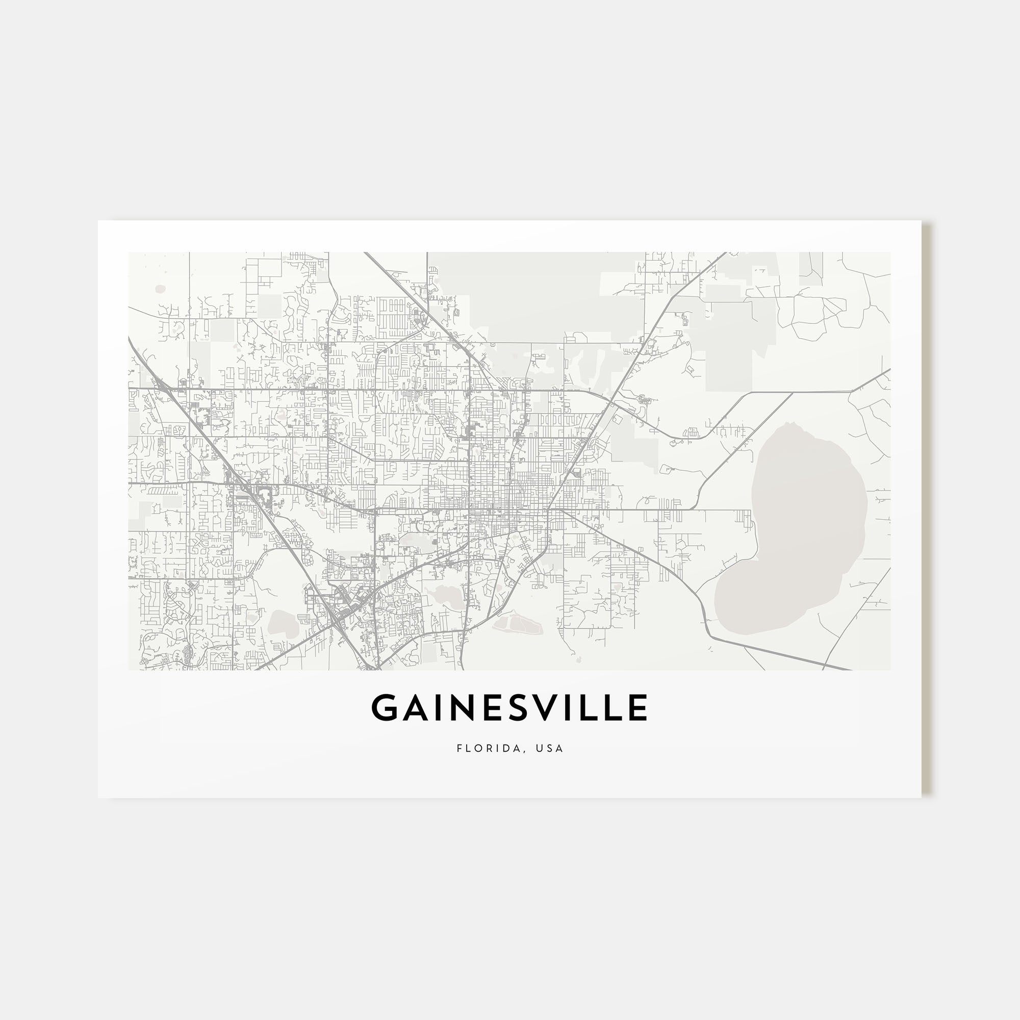 Gainesville Map Landscape Poster