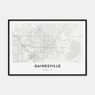 Gainesville Map Landscape Poster