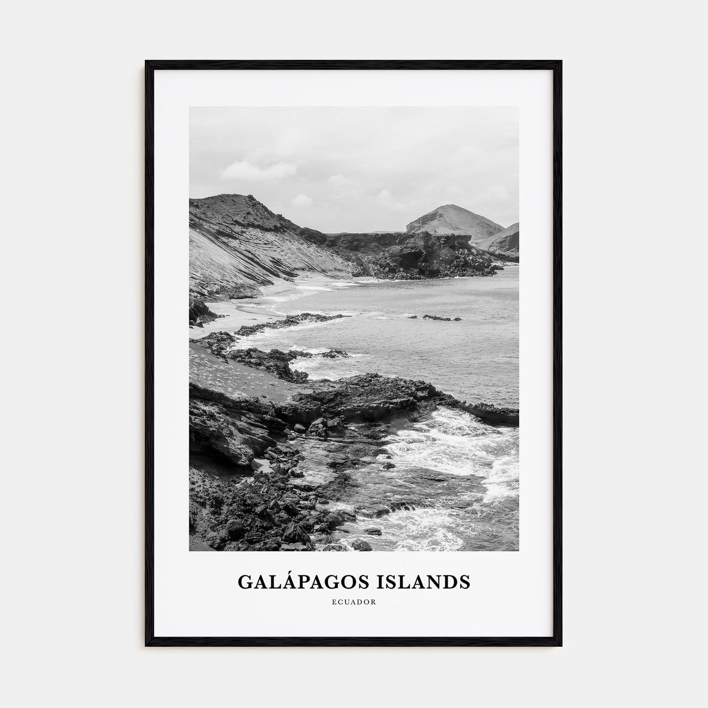 Galápagos Islands Portrait B&W Poster