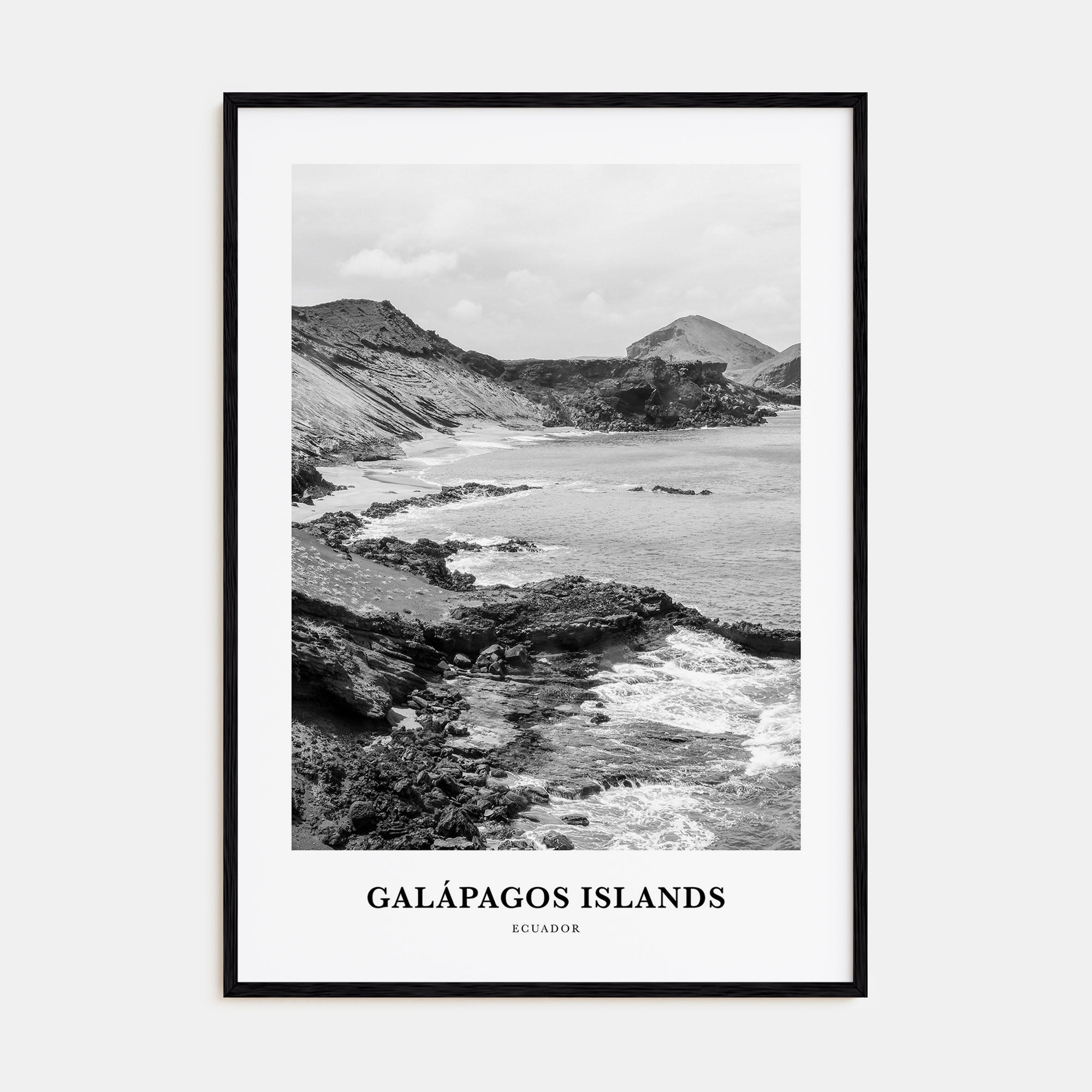 Galápagos Islands Portrait B&W Poster