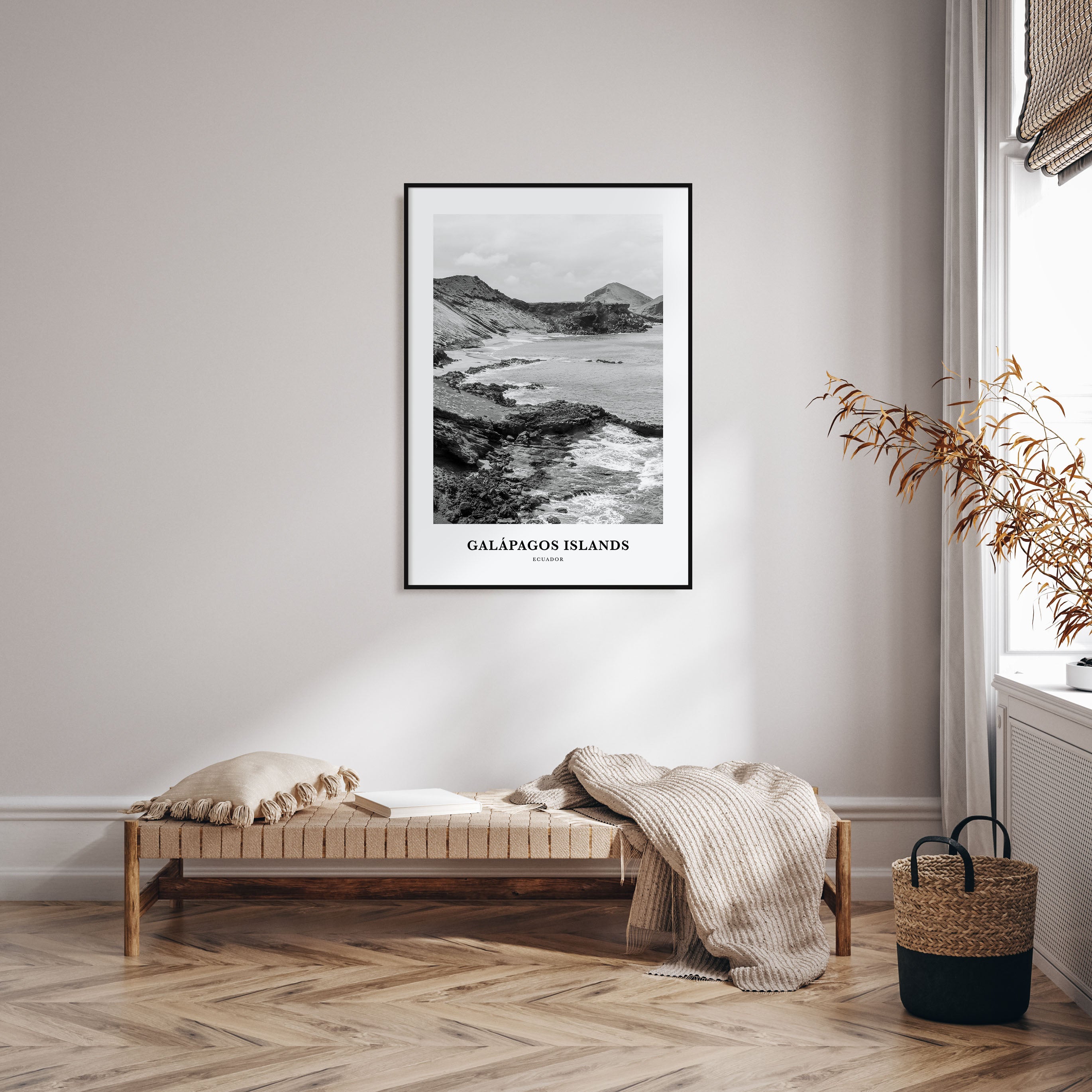 Galápagos Islands Portrait B&W Poster