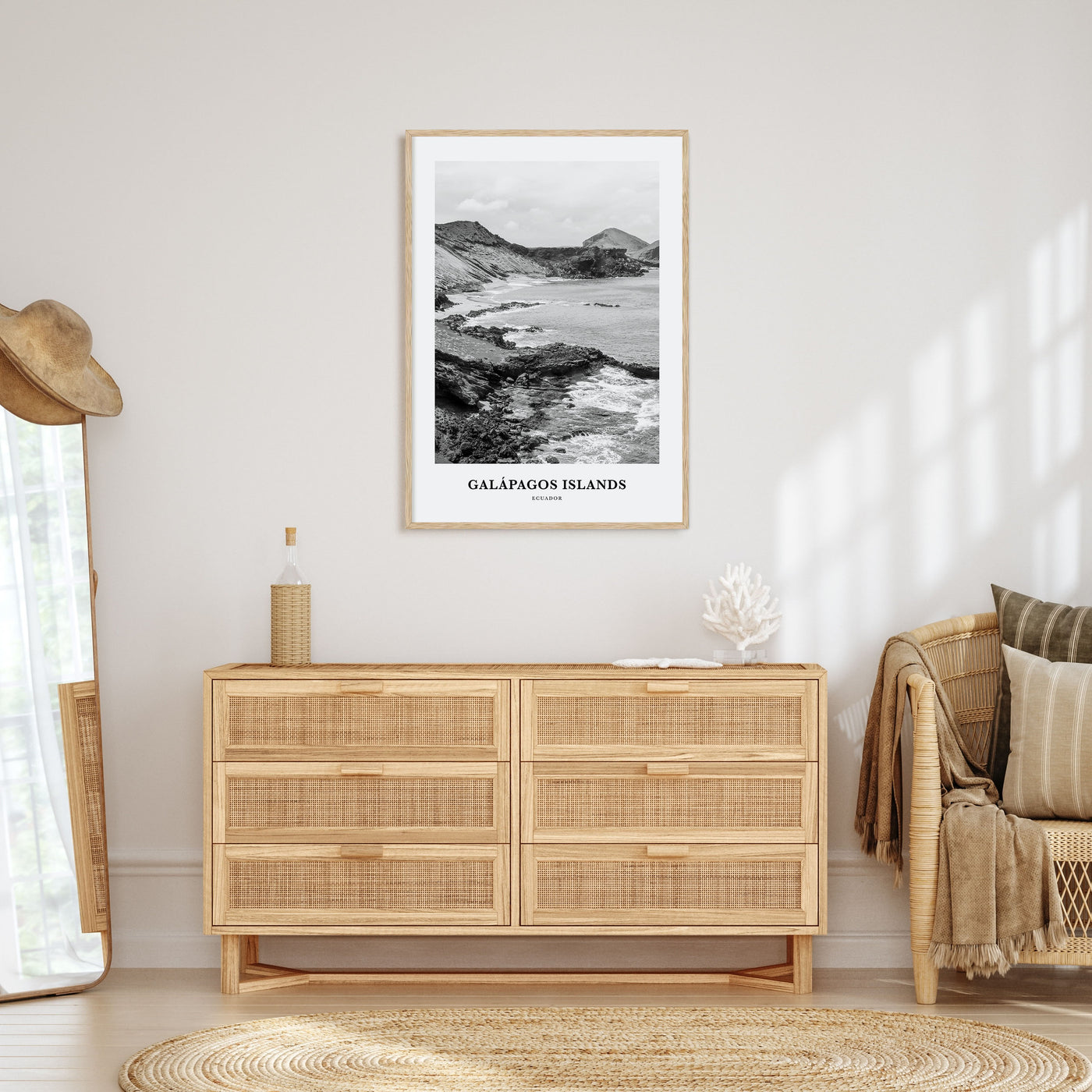 Galápagos Islands Portrait B&W Poster