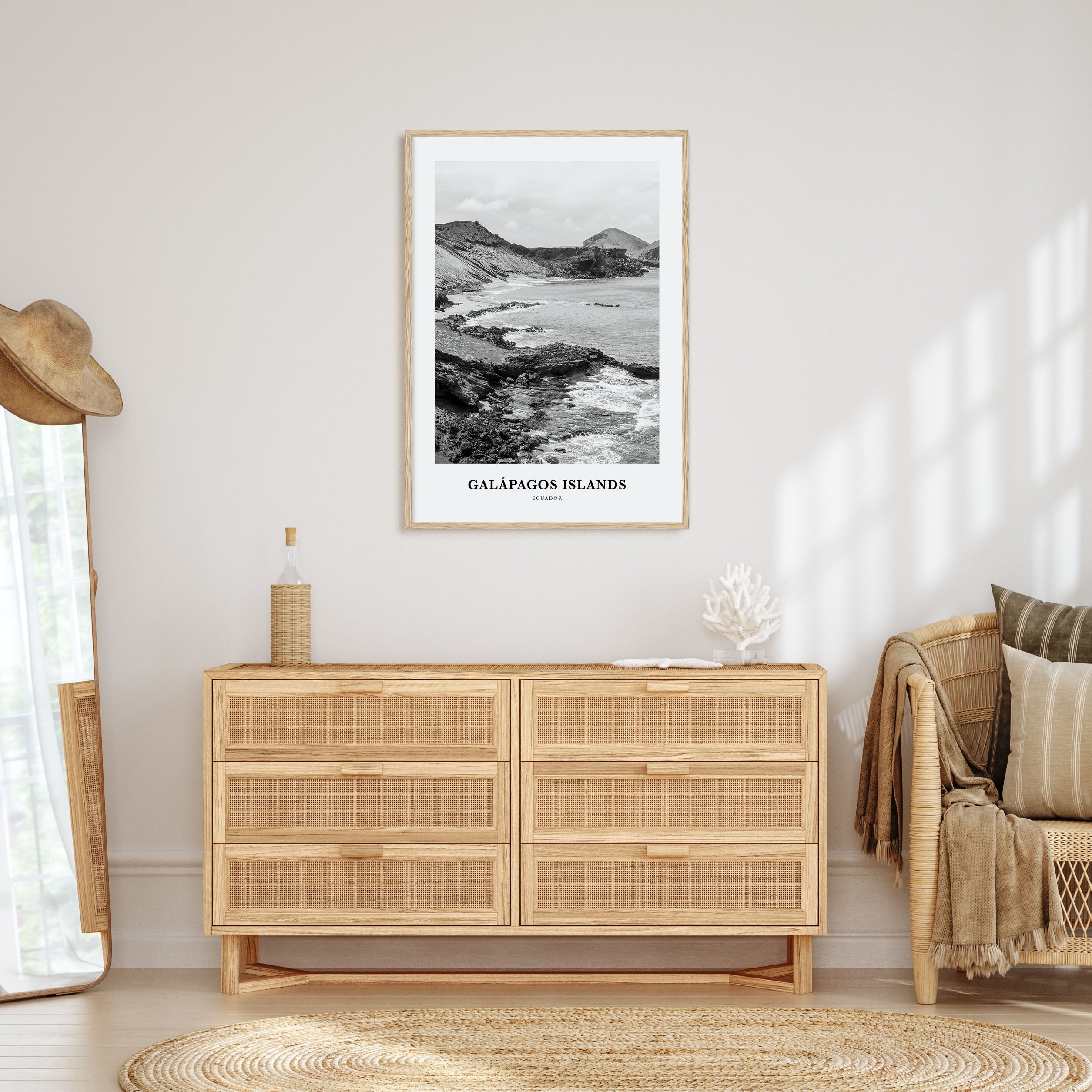 Galápagos Islands Portrait B&W Poster