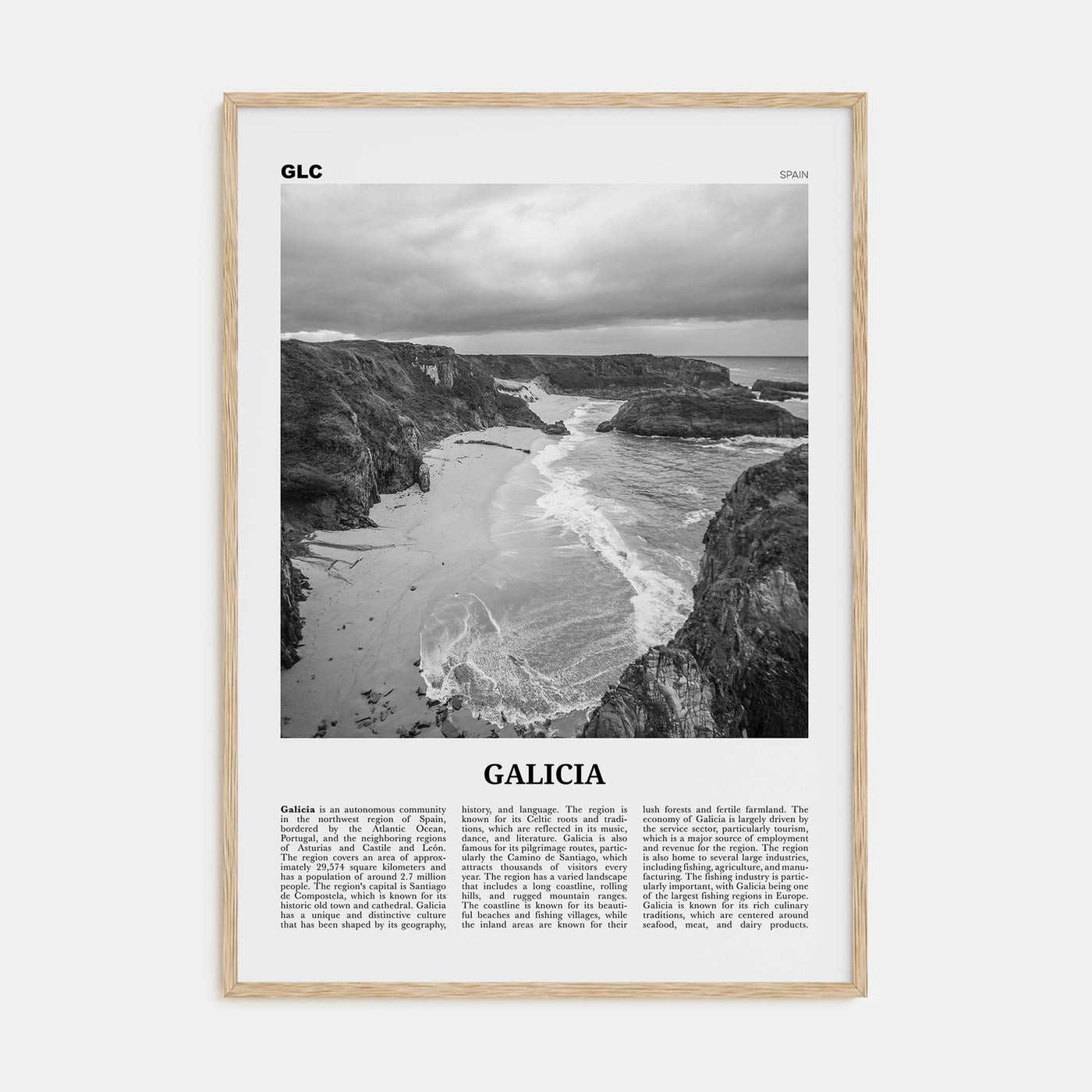 Galicia Travel B&W Poster