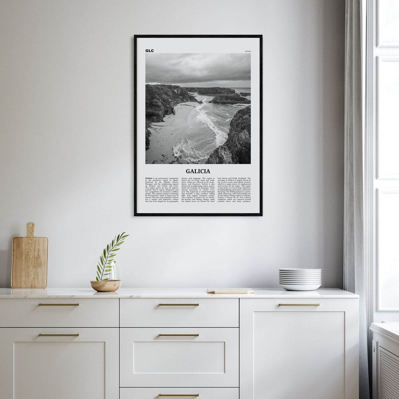 Galicia Travel B&W Poster