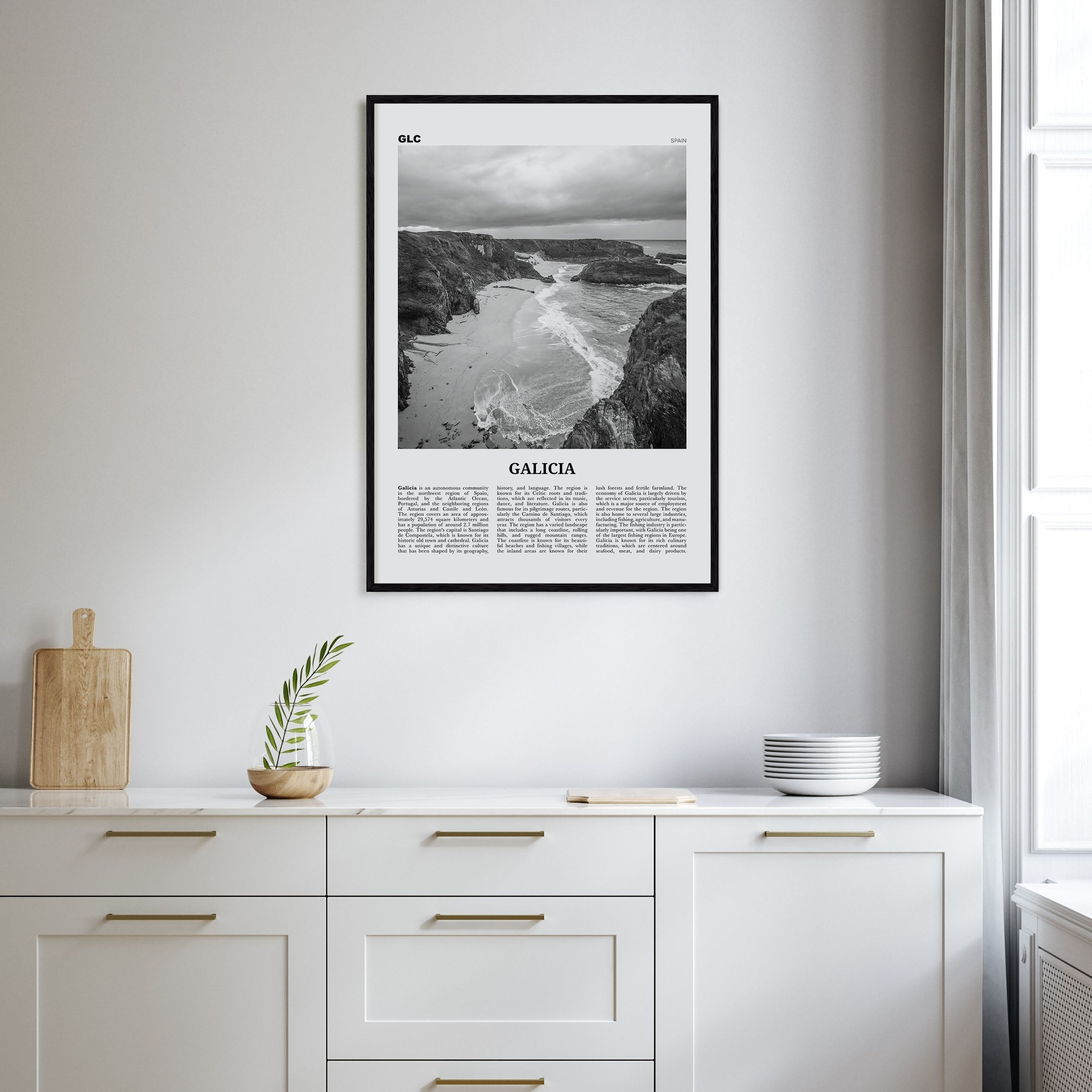 Galicia Travel B&W Poster