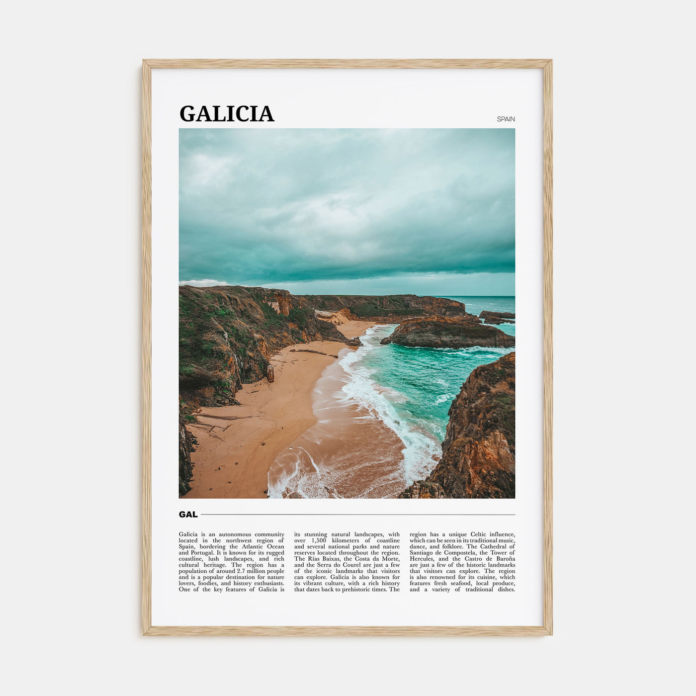 Galicia Travel Color Poster