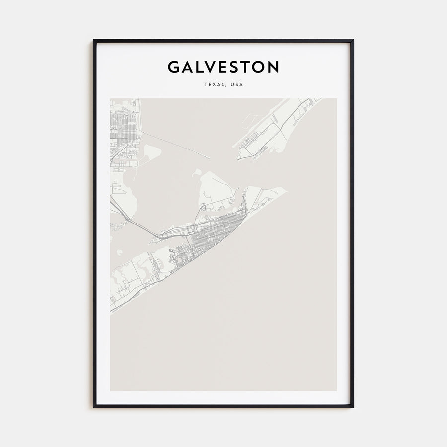 Galveston Map Portrait Poster
