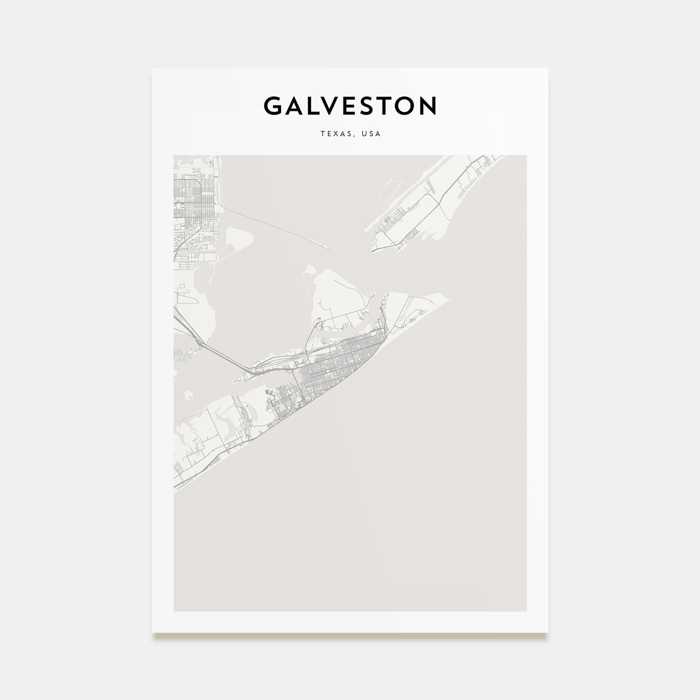 Galveston Map Portrait Poster