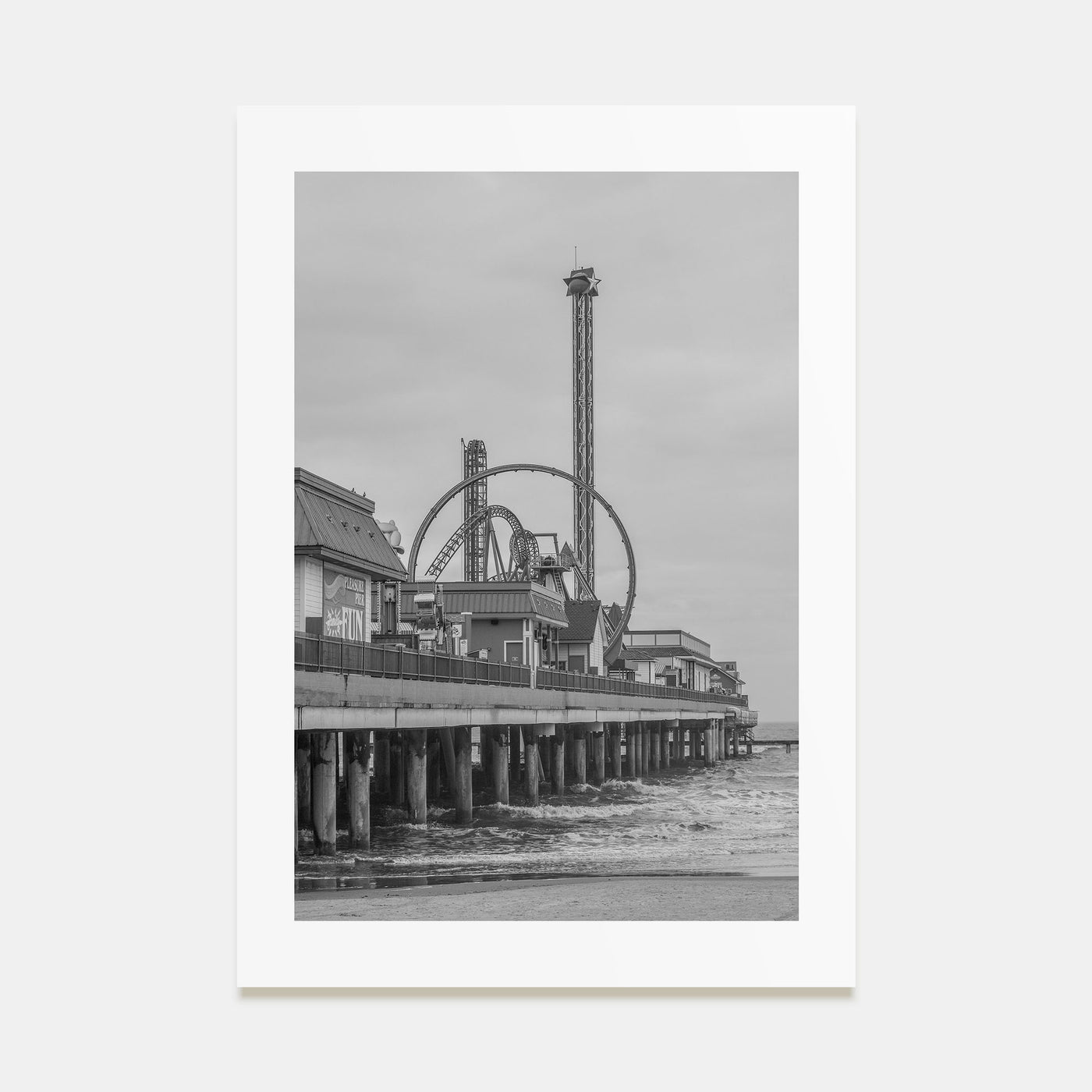 Galveston Photo B&W Poster