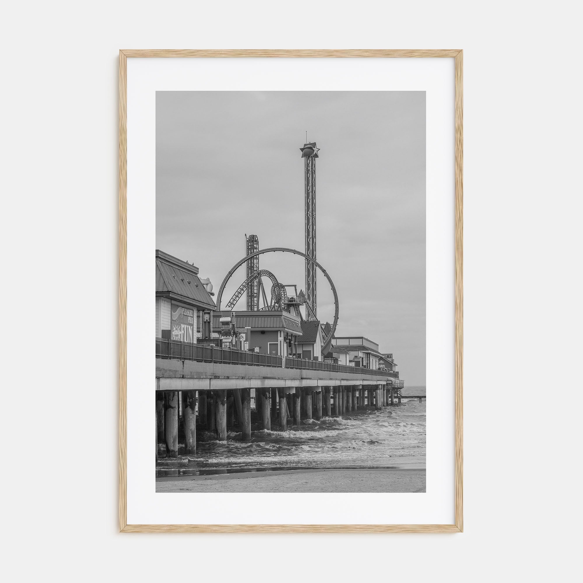 Galveston Photo B&W Poster