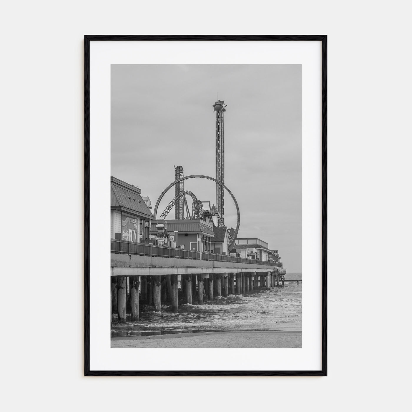 Galveston Photo B&W Poster