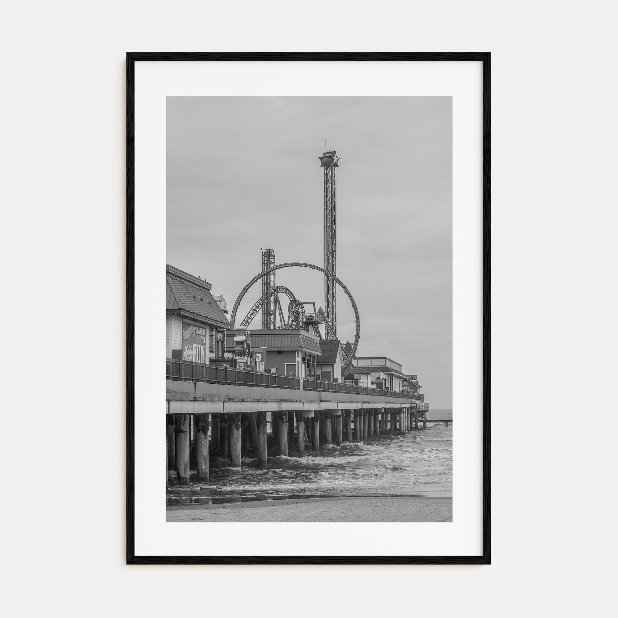 Galveston Photo B&W Poster