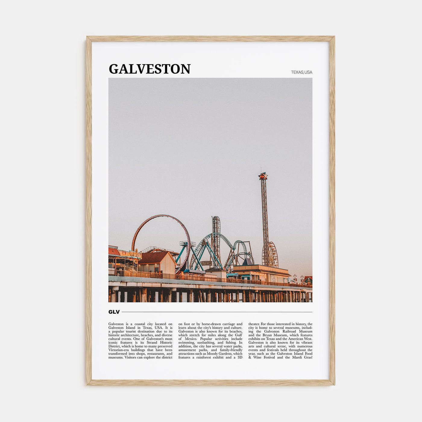 Galveston Travel Color Poster