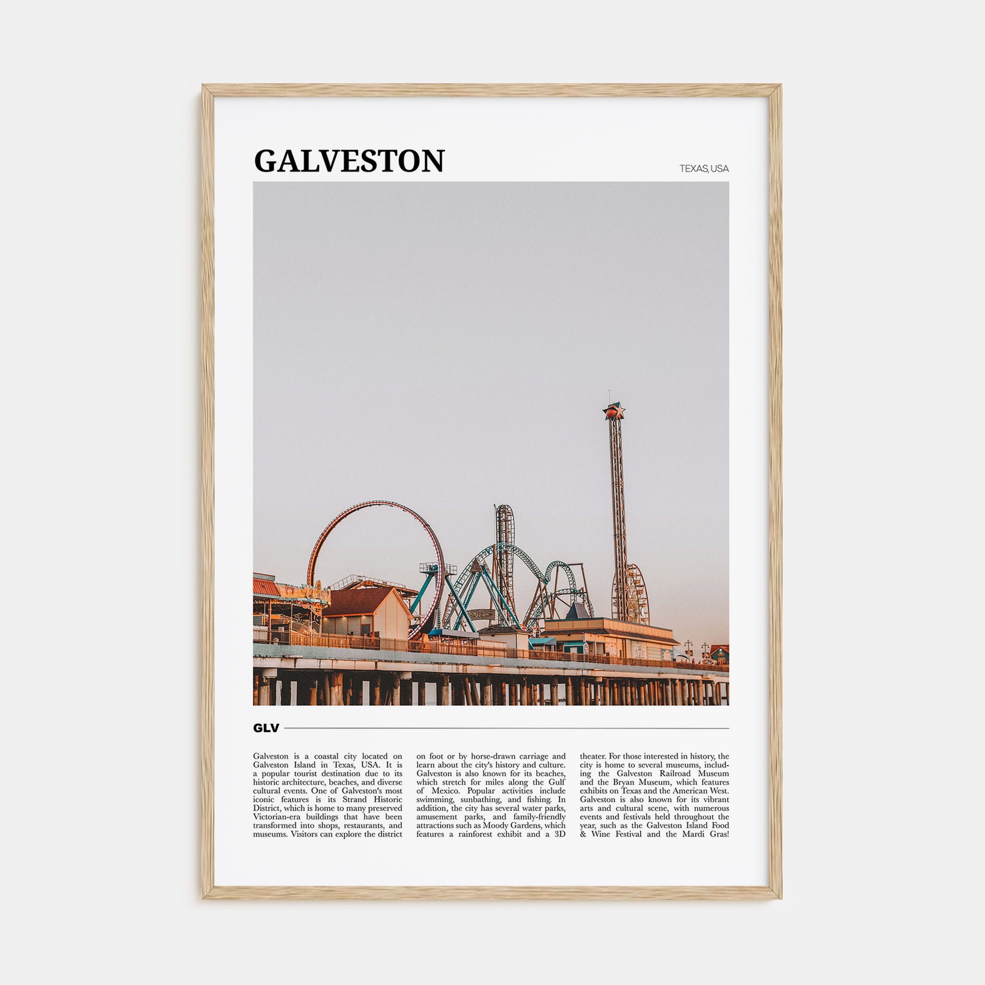 Galveston Travel Color Poster