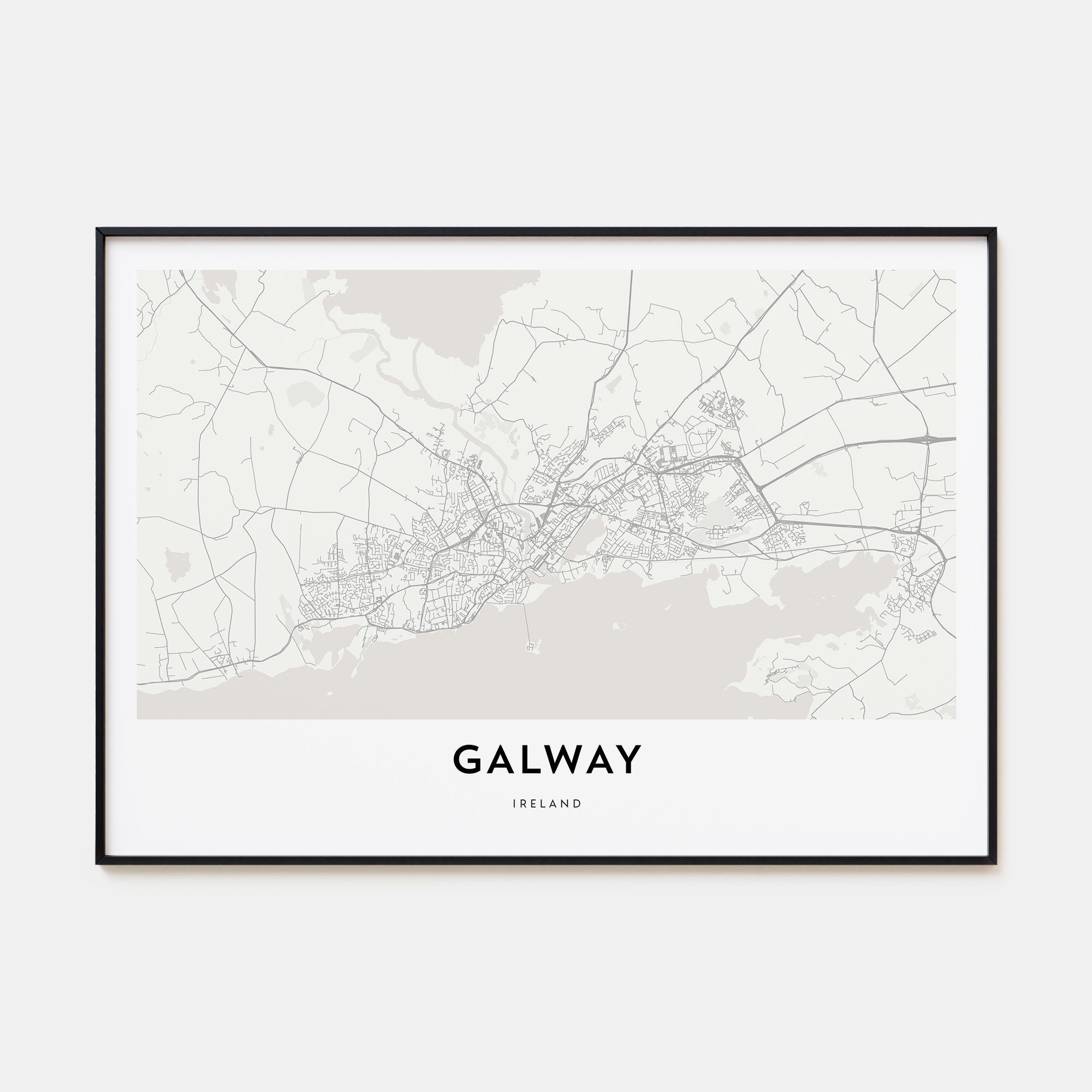 Galway Map Landscape Poster