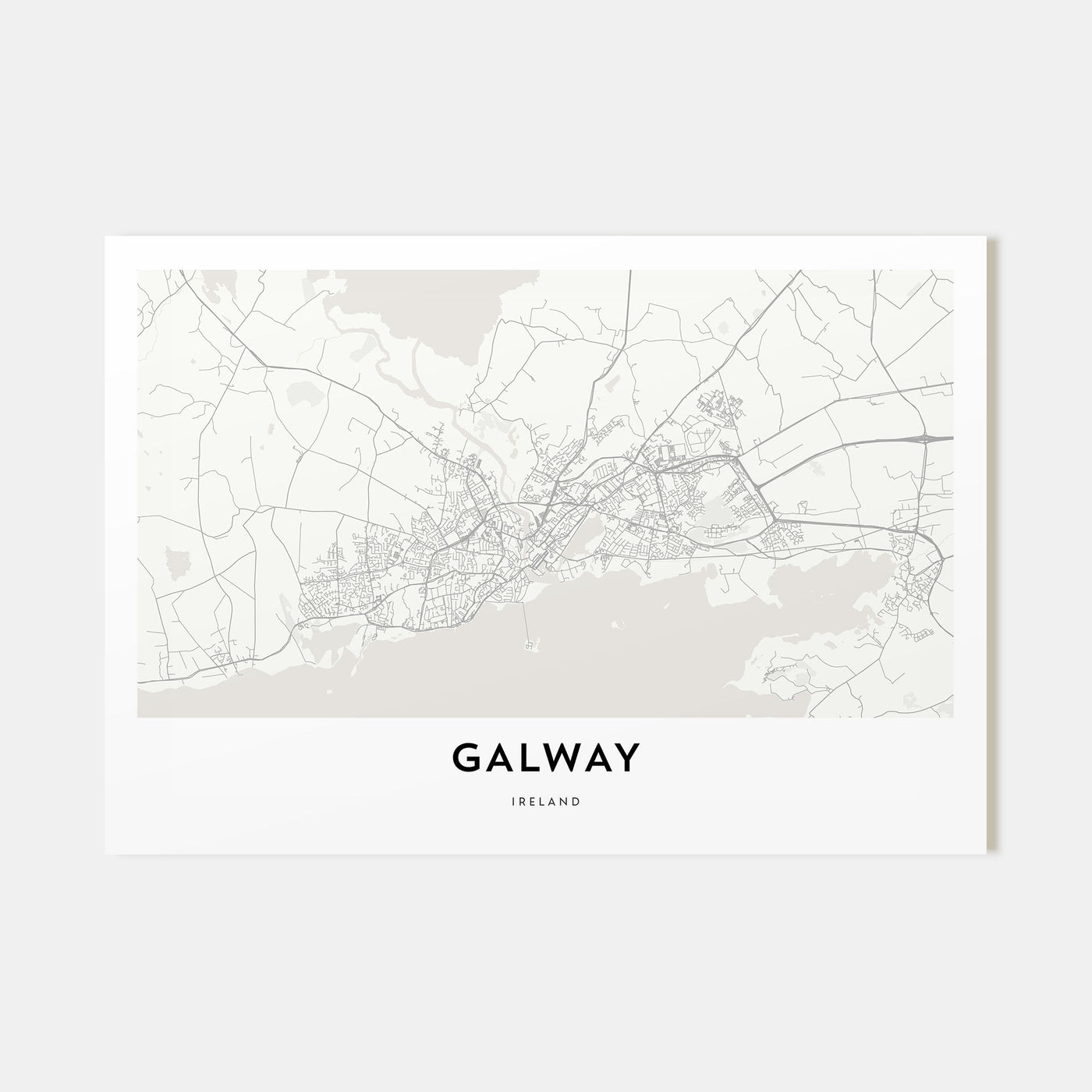 Galway Map Landscape Poster