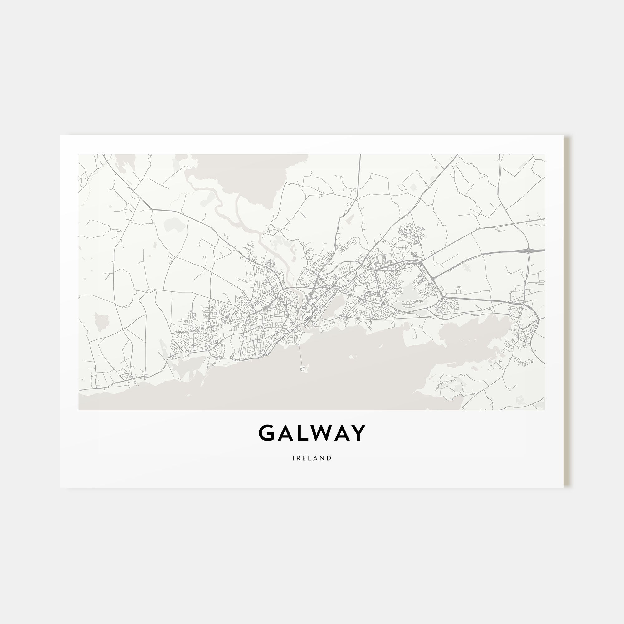 Galway Map Landscape Poster