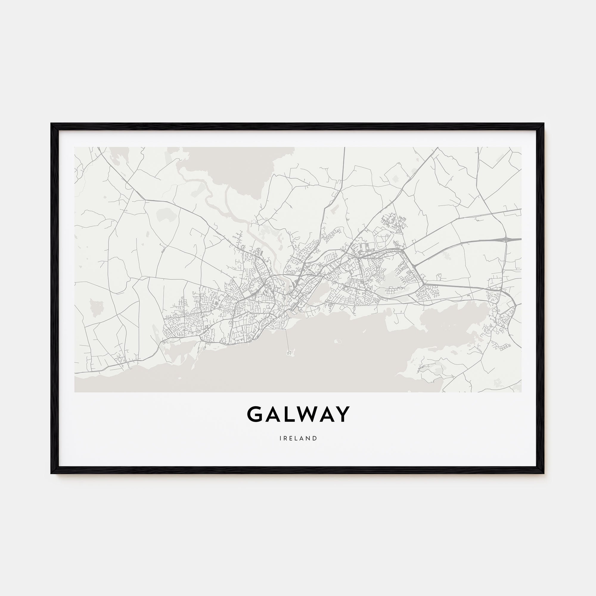 Galway Map Landscape Poster