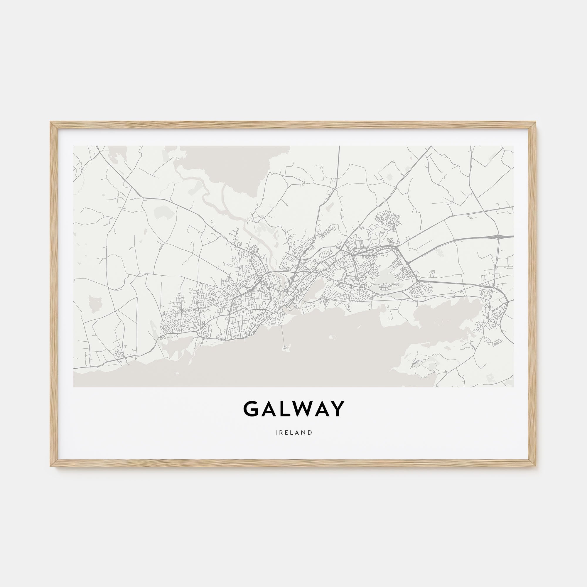 Galway Map Landscape Poster