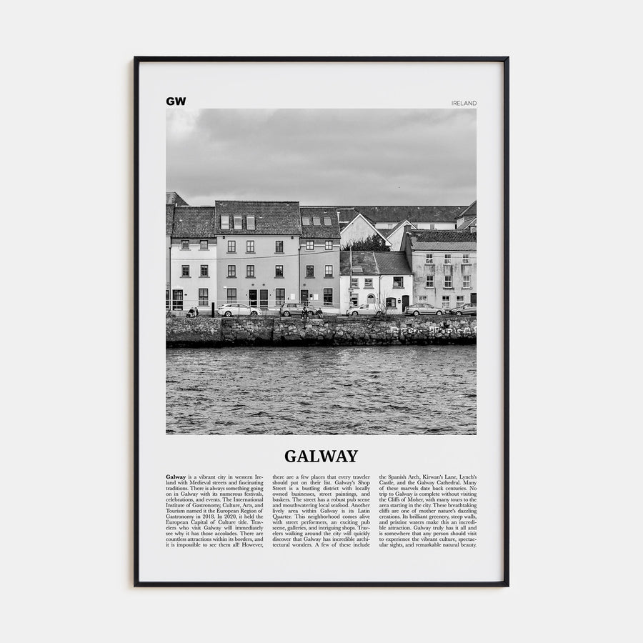 Galway Travel B&W Poster