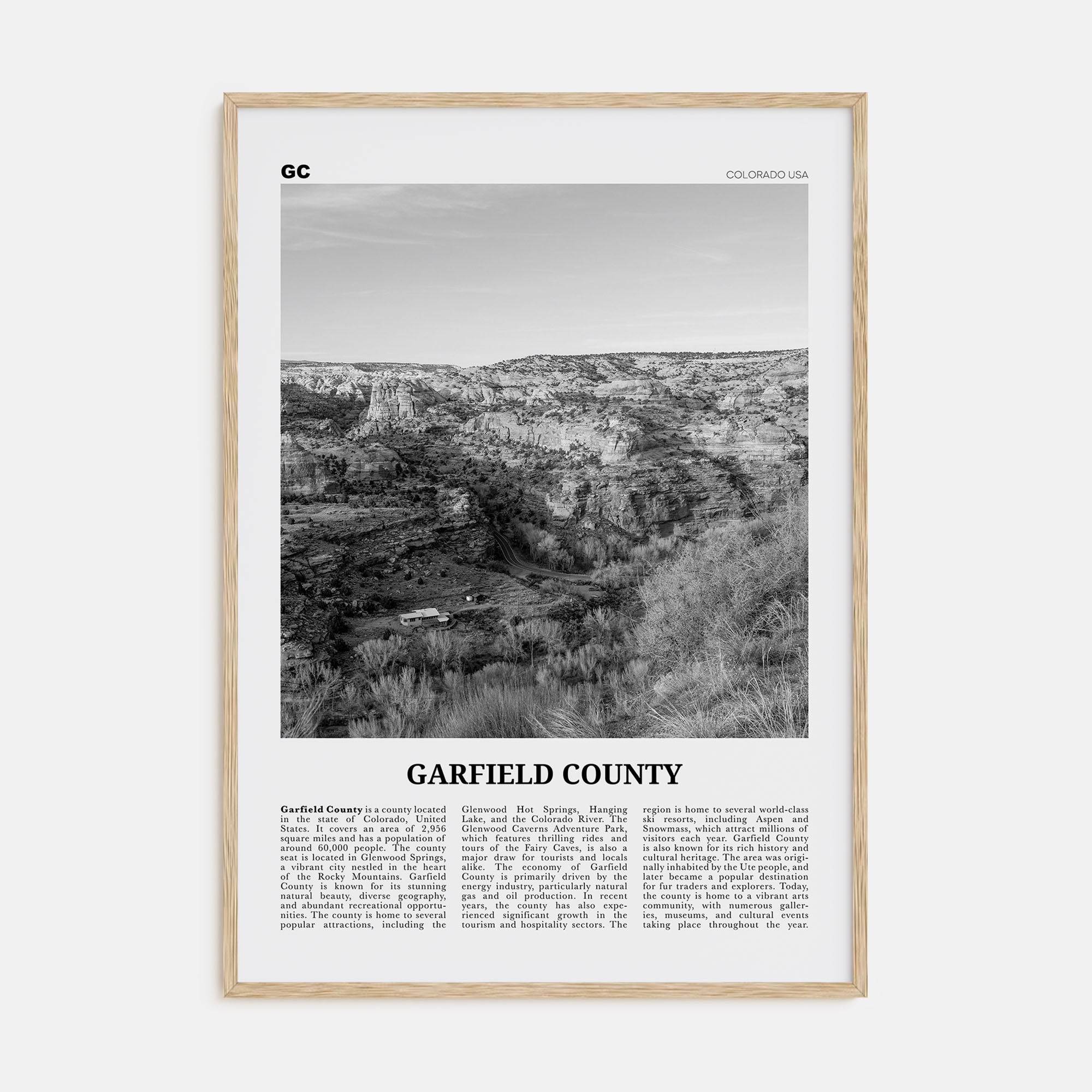 Garfield County Travel B&W Poster