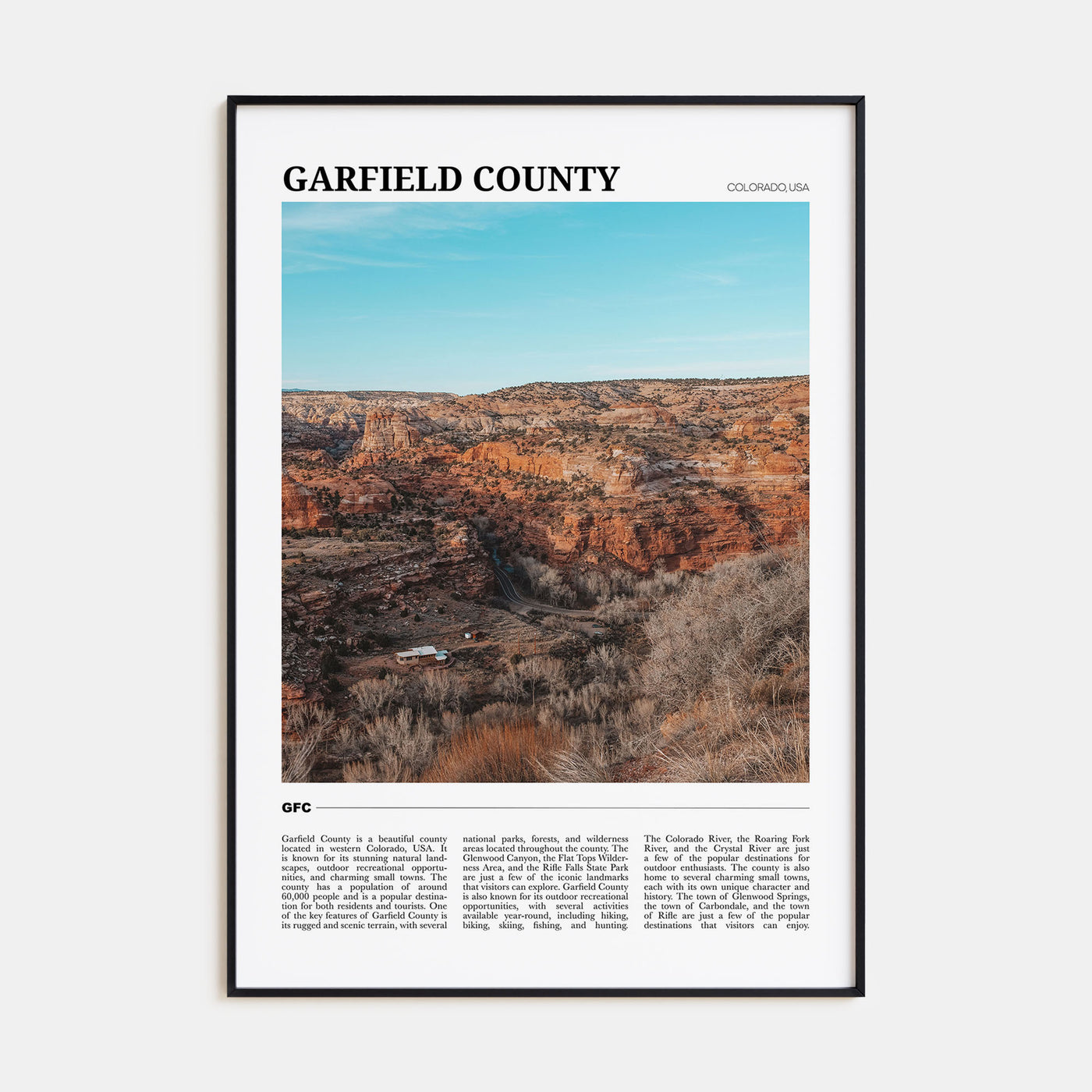 Garfield County Travel Color Poster