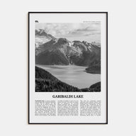 Garibaldi Lake Travel B&W Poster