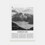 Garibaldi Lake Travel B&W Poster