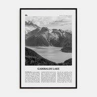Garibaldi Lake Travel B&W Poster